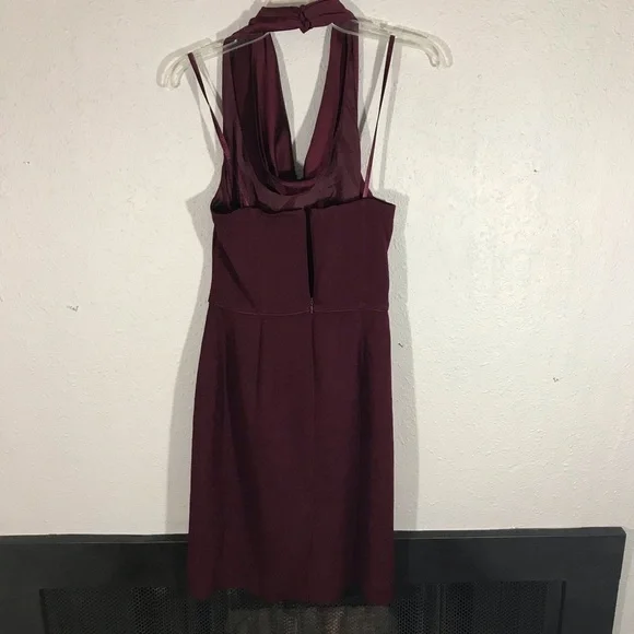 Ann Taylor Burgundy Halter Cocktail Dress size 6 - Picture 5 of 6
